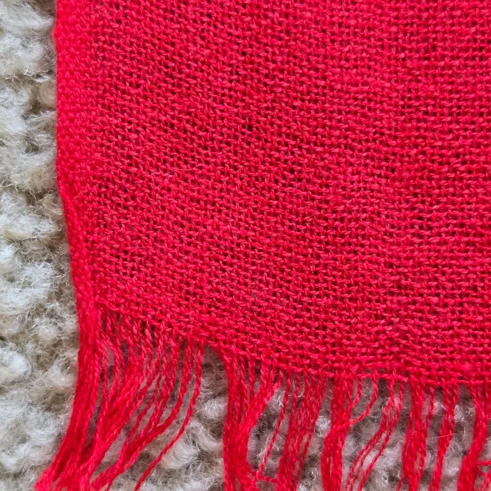 Lightweight Cashmere Wool Scarf Red